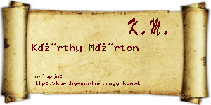 Kürthy Márton névjegykártya