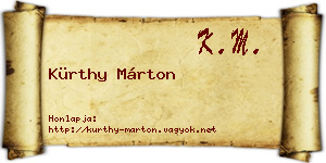 Kürthy Márton névjegykártya