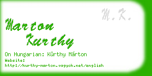 marton kurthy business card