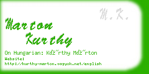 marton kurthy business card